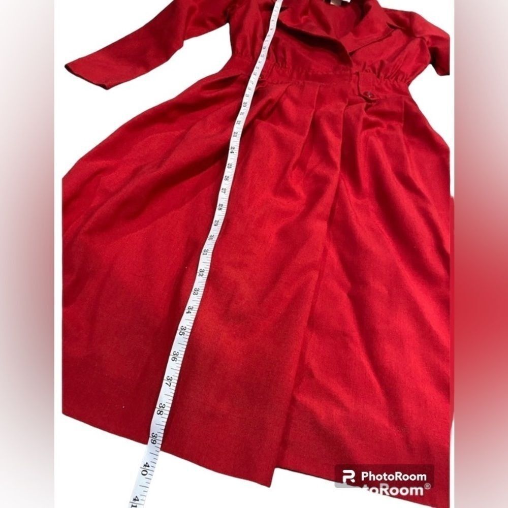 Vintage Kevin Stewart Petites Red Wrap Midi Dress 👗 - Picture 5 of 8